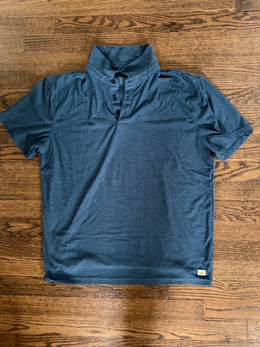 Vuori Men’s Polo Shirt Large Blue Short Sleeve Performance Golf Casual Shirt